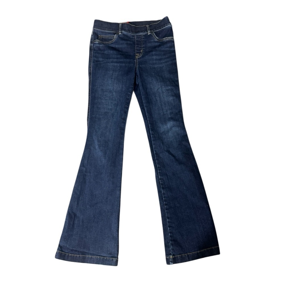 SPANX Dark Blue Flare Pull On Jeans Size Small - Picture 1 of 5